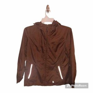 Danskin Now Women's hooded jacket coat brown Large 12-14 W-347